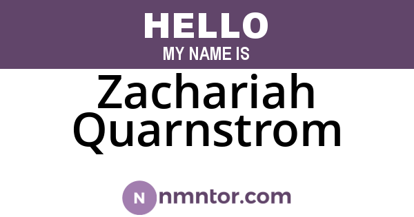 Zachariah Quarnstrom