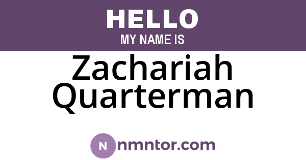 Zachariah Quarterman