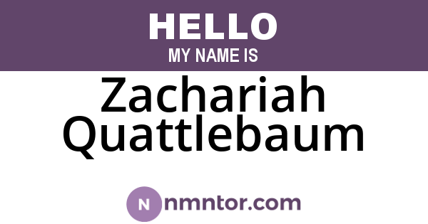Zachariah Quattlebaum