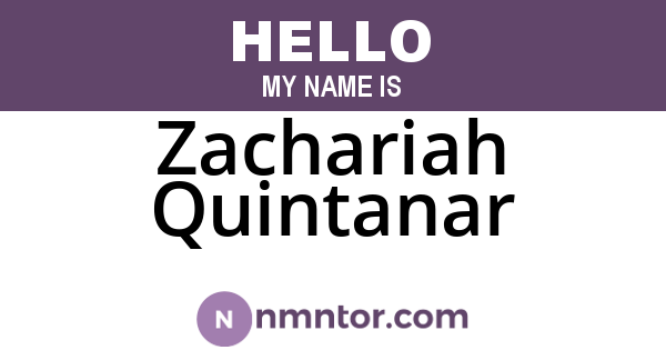 Zachariah Quintanar