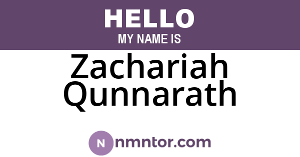 Zachariah Qunnarath