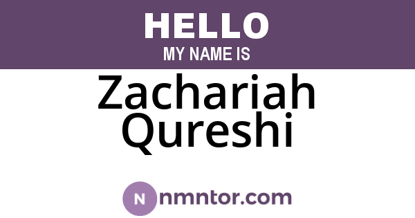 Zachariah Qureshi