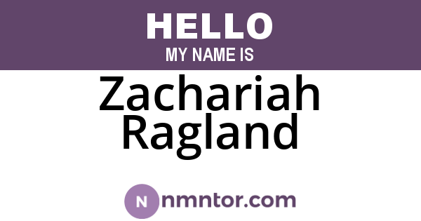 Zachariah Ragland