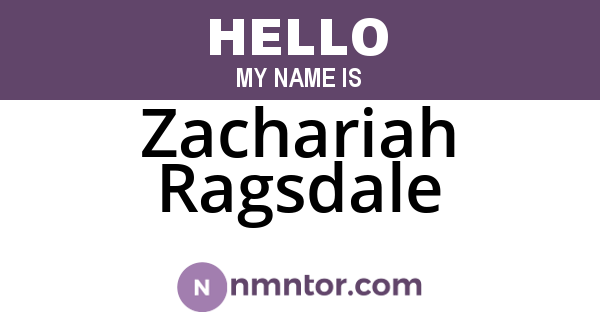 Zachariah Ragsdale