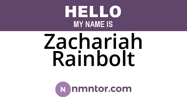 Zachariah Rainbolt