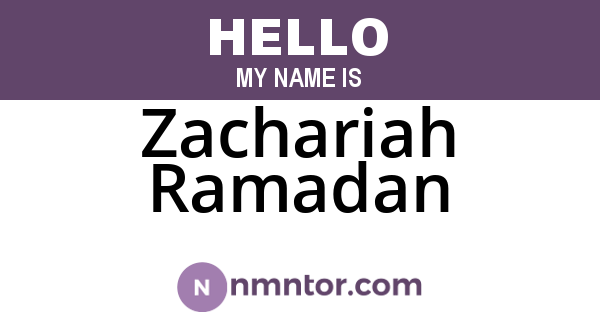 Zachariah Ramadan