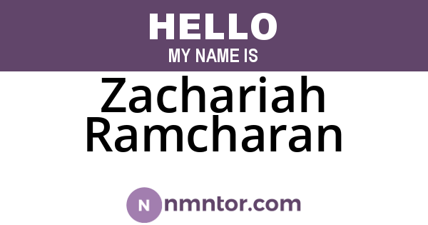 Zachariah Ramcharan
