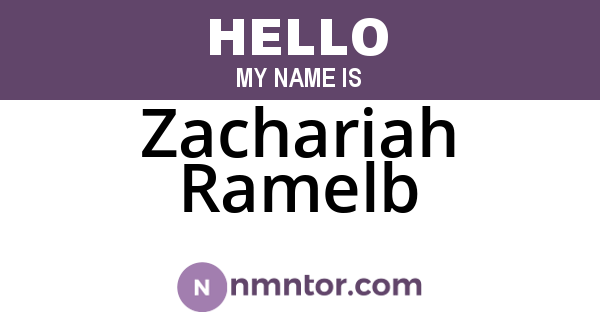 Zachariah Ramelb