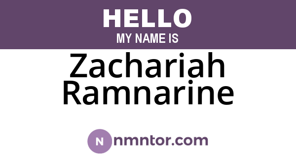 Zachariah Ramnarine