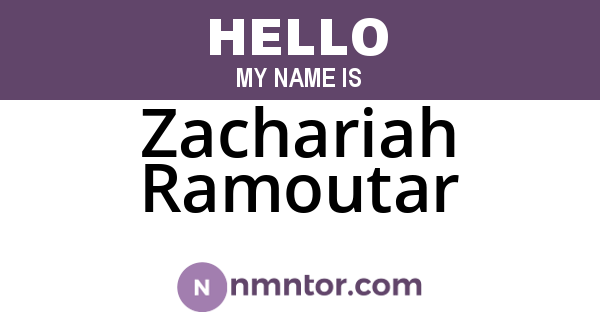 Zachariah Ramoutar
