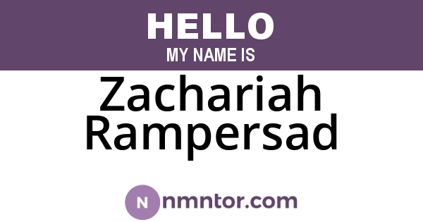 Zachariah Rampersad