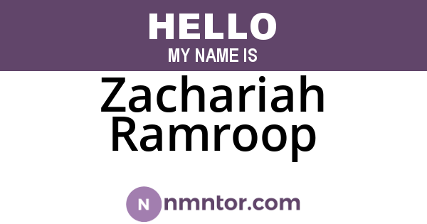 Zachariah Ramroop