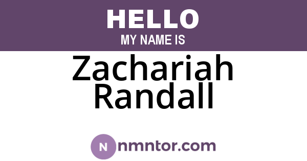 Zachariah Randall