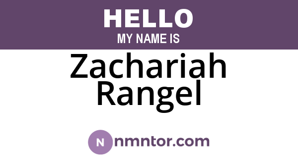 Zachariah Rangel