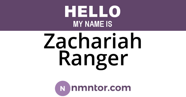 Zachariah Ranger