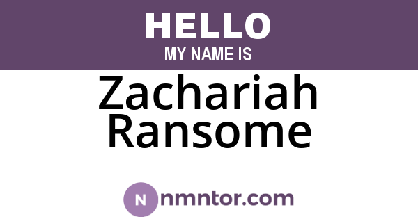Zachariah Ransome