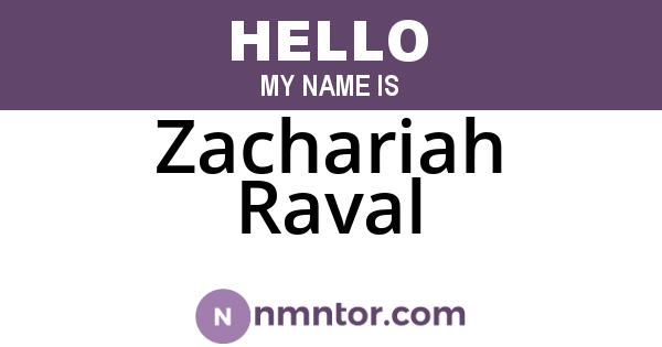 Zachariah Raval