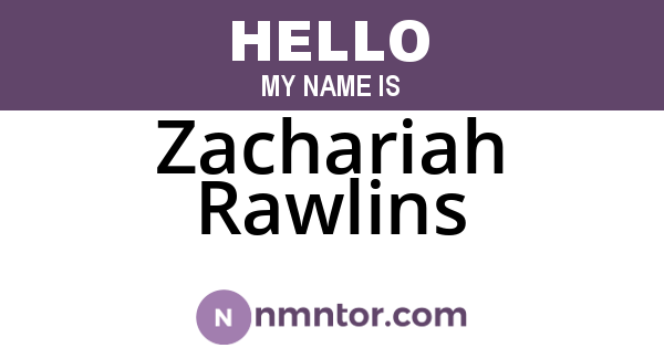Zachariah Rawlins