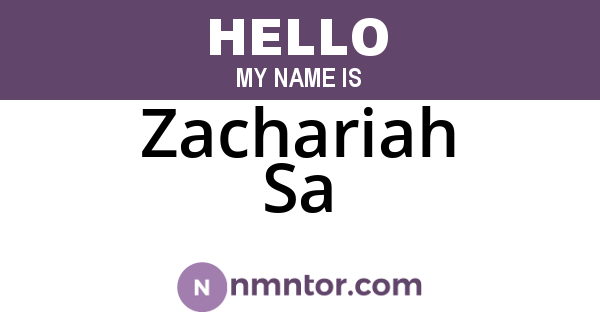 Zachariah Sa