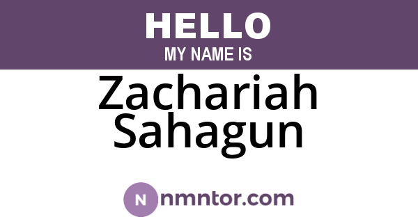 Zachariah Sahagun
