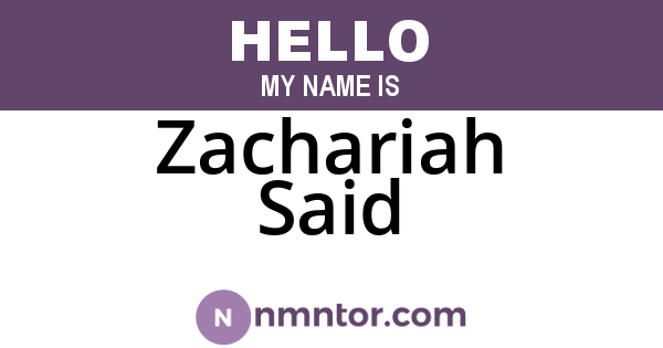 Zachariah Said