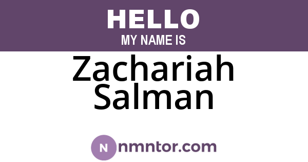 Zachariah Salman