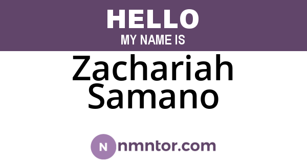 Zachariah Samano