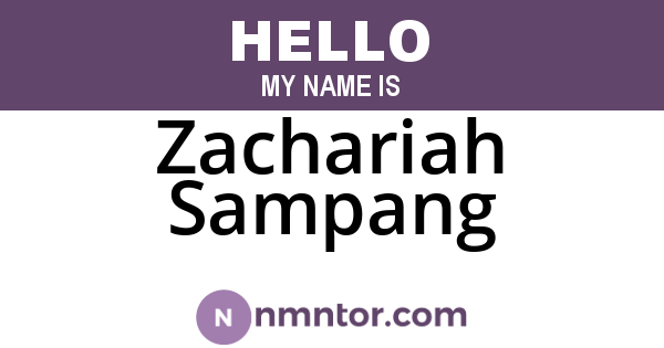 Zachariah Sampang