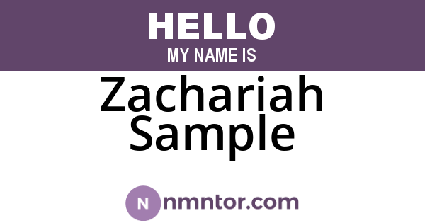 Zachariah Sample