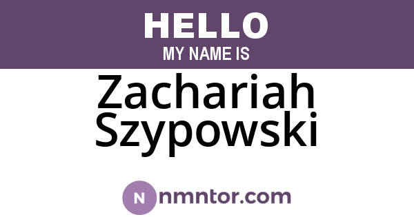 Zachariah Szypowski