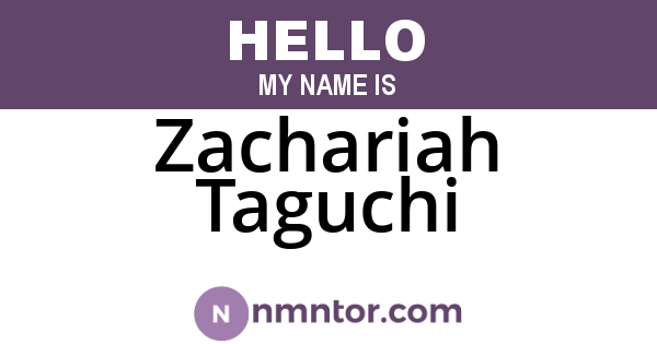 Zachariah Taguchi