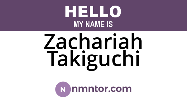 Zachariah Takiguchi