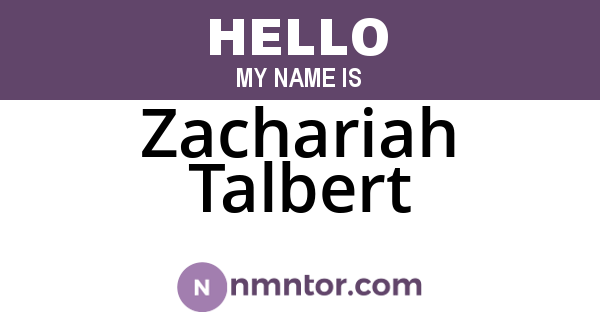 Zachariah Talbert