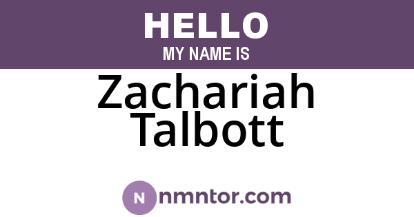 Zachariah Talbott