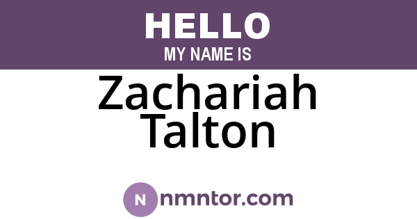 Zachariah Talton