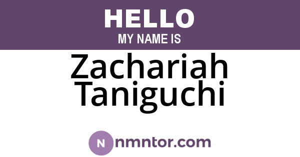 Zachariah Taniguchi