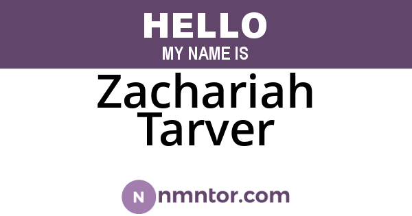 Zachariah Tarver