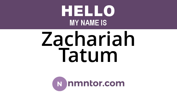 Zachariah Tatum