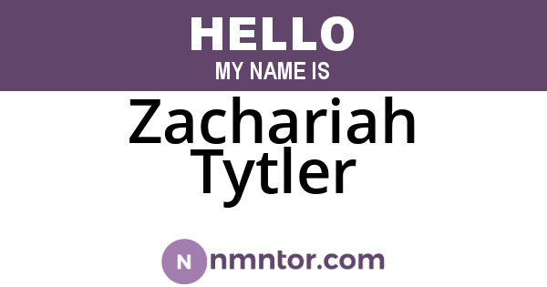 Zachariah Tytler