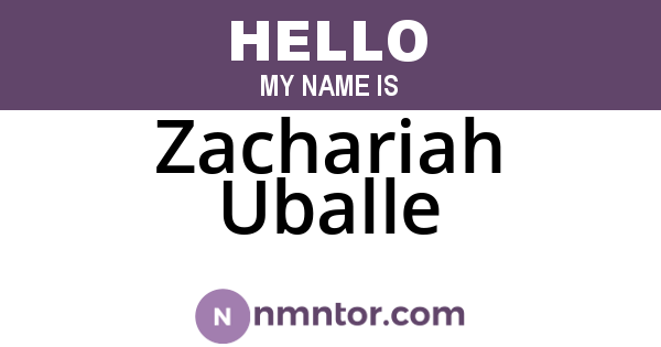 Zachariah Uballe