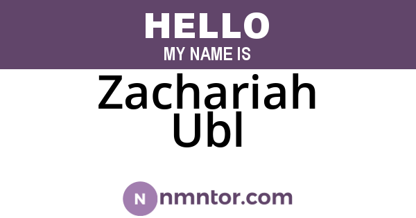 Zachariah Ubl