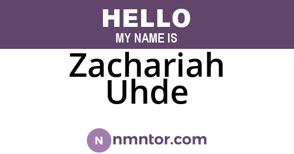 Zachariah Uhde