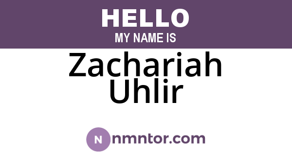 Zachariah Uhlir
