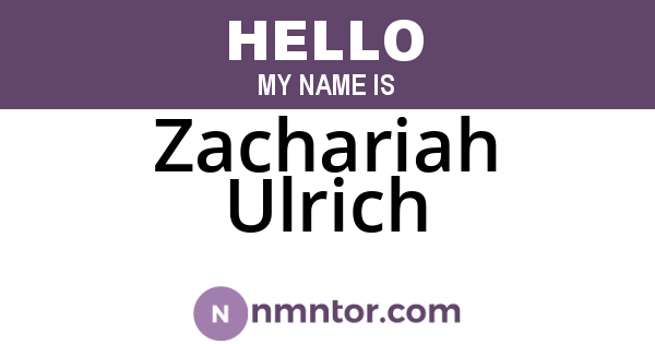 Zachariah Ulrich