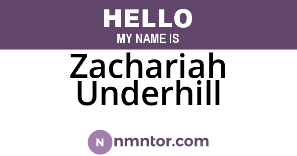 Zachariah Underhill