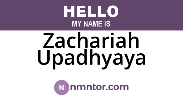 Zachariah Upadhyaya
