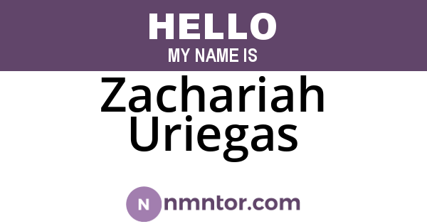 Zachariah Uriegas
