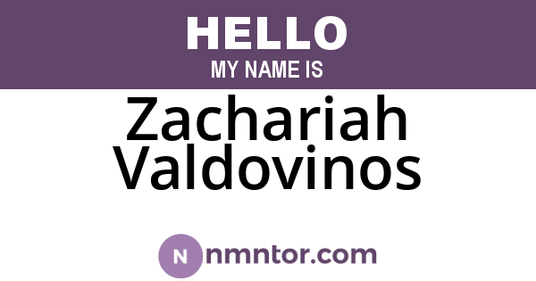 Zachariah Valdovinos