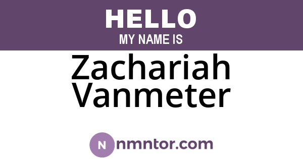 Zachariah Vanmeter