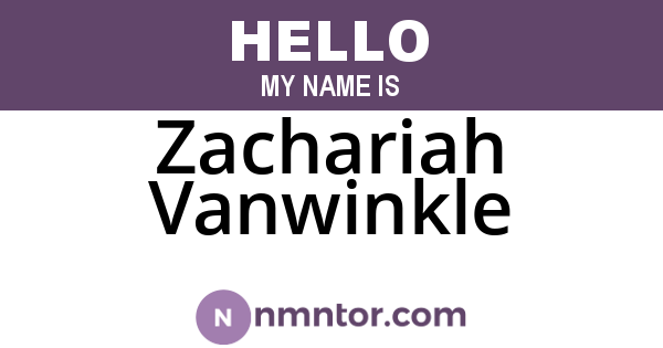 Zachariah Vanwinkle